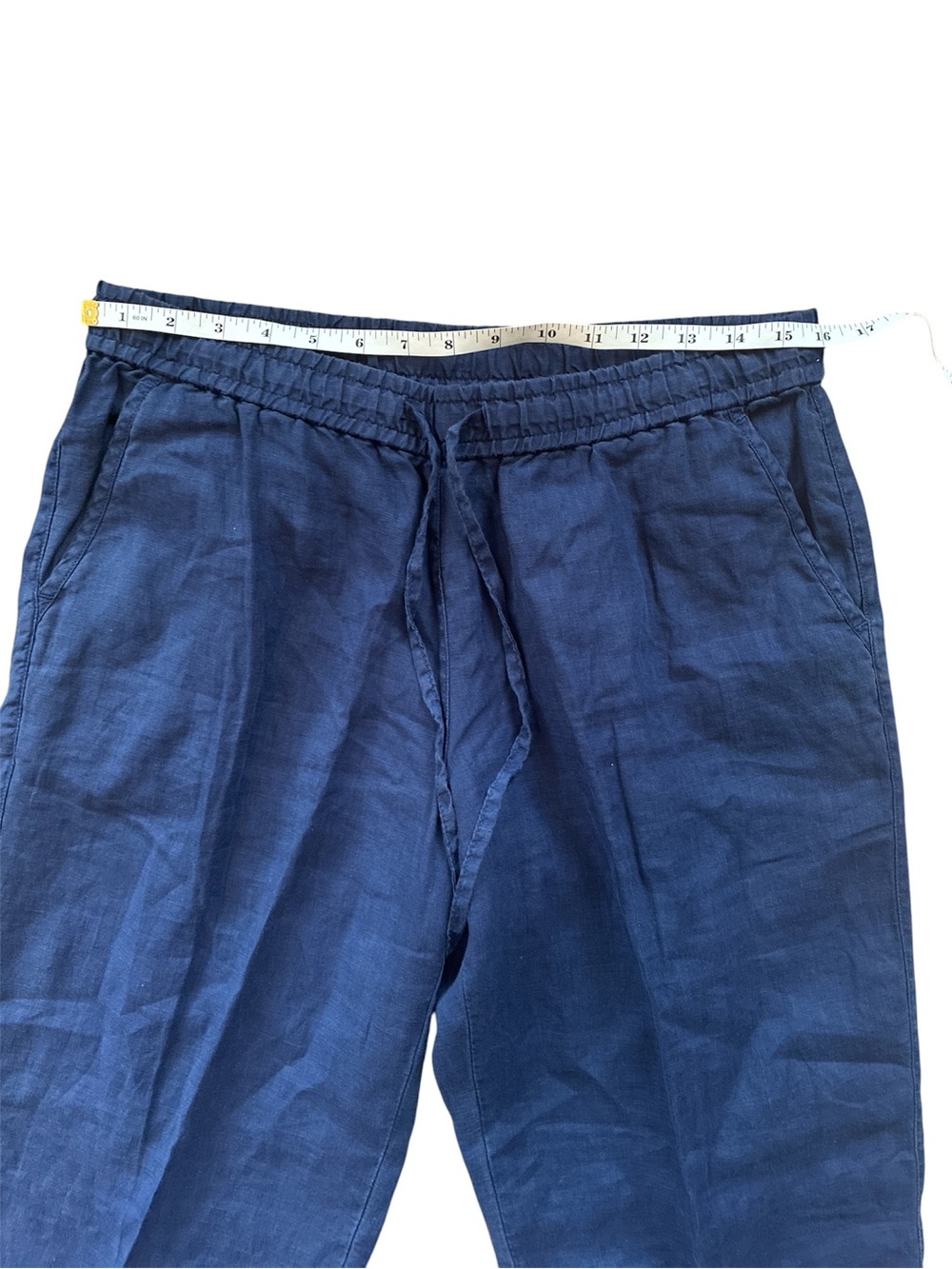 Tommy Bahama Womenโs Navy Drawstring 100% Linen Pants. Size Medium. - Picture 8 of 15